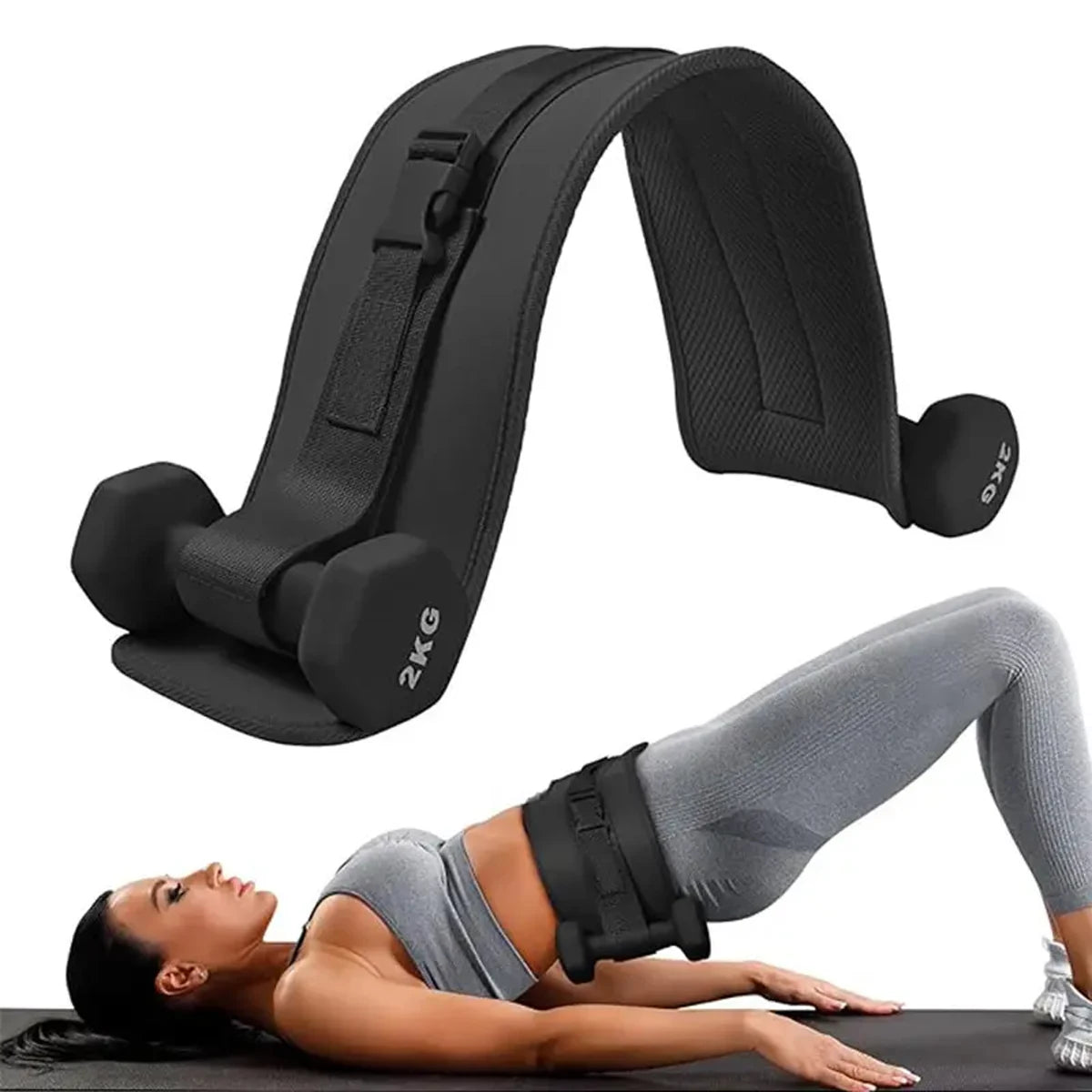 Padded Hip Thrust Belt — Adjustable Glute Workout Strap