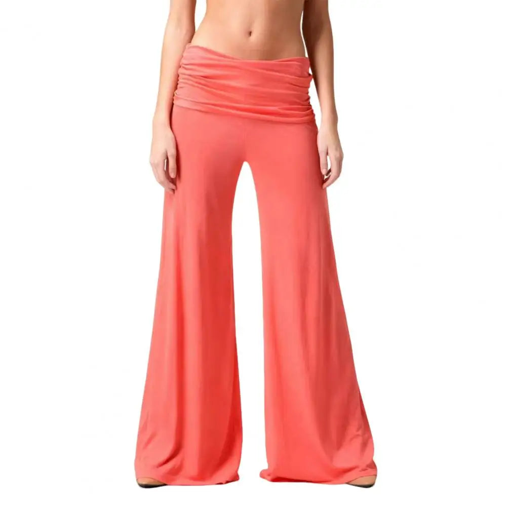 High-Waist Wide Leg Yoga Pants — Pleated Loose Fit Loungewear