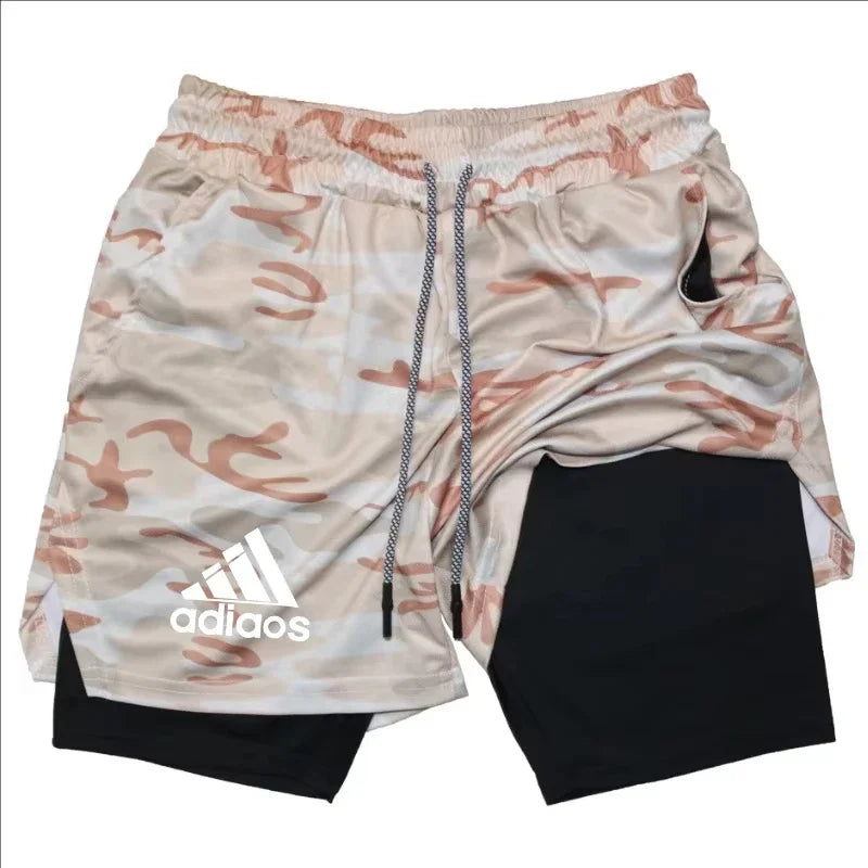 Men's 2-in-1 Compression Shorts — Mesh Gym & Running Shorts