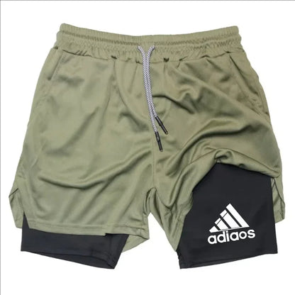 Men's 2-in-1 Compression Shorts — Mesh Gym & Running Shorts