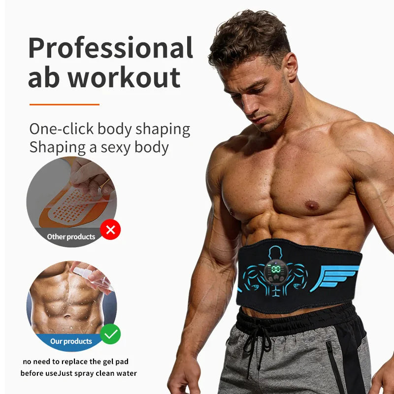 EMS Abs Toning Belt — 10 Modes, 30 Intensities, USB-C Rechargeable