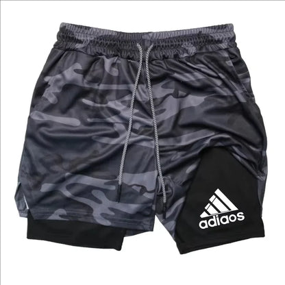 Men's 2-in-1 Compression Shorts — Mesh Gym & Running Shorts