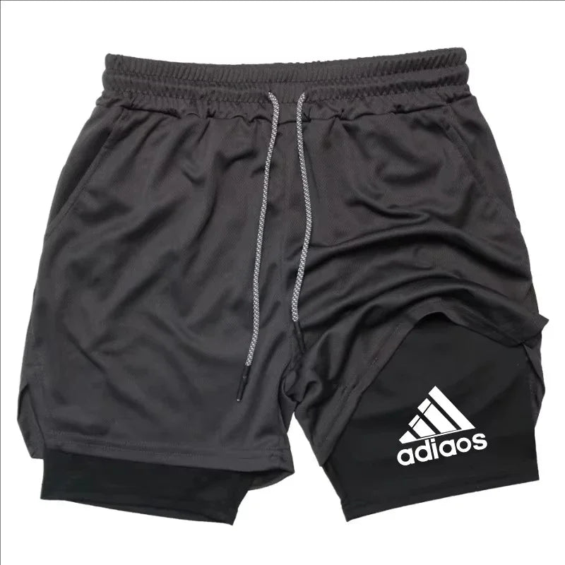 Men's 2-in-1 Compression Shorts — Mesh Gym & Running Shorts
