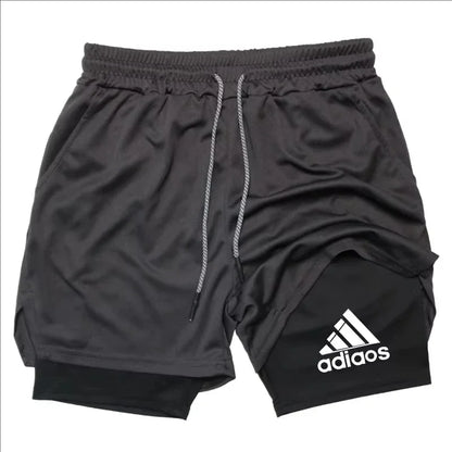 Men's 2-in-1 Compression Shorts — Mesh Gym & Running Shorts