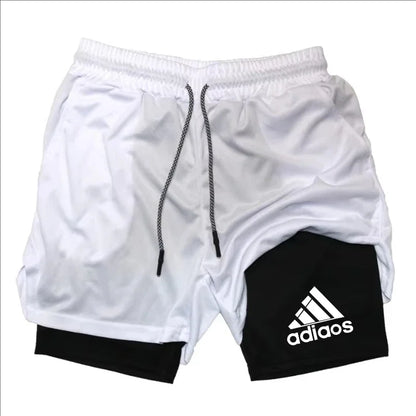 Men's 2-in-1 Compression Shorts — Mesh Gym & Running Shorts