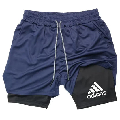 Men's 2-in-1 Compression Shorts — Mesh Gym & Running Shorts