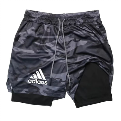 Men's 2-in-1 Compression Shorts — Mesh Gym & Running Shorts