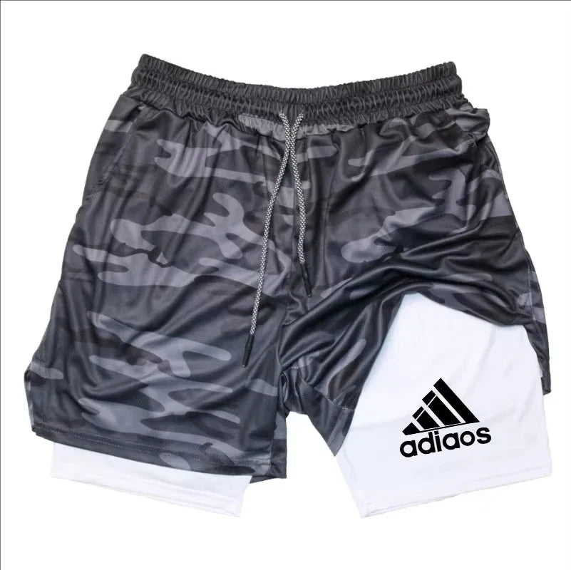 Men's 2-in-1 Compression Shorts — Mesh Gym & Running Shorts