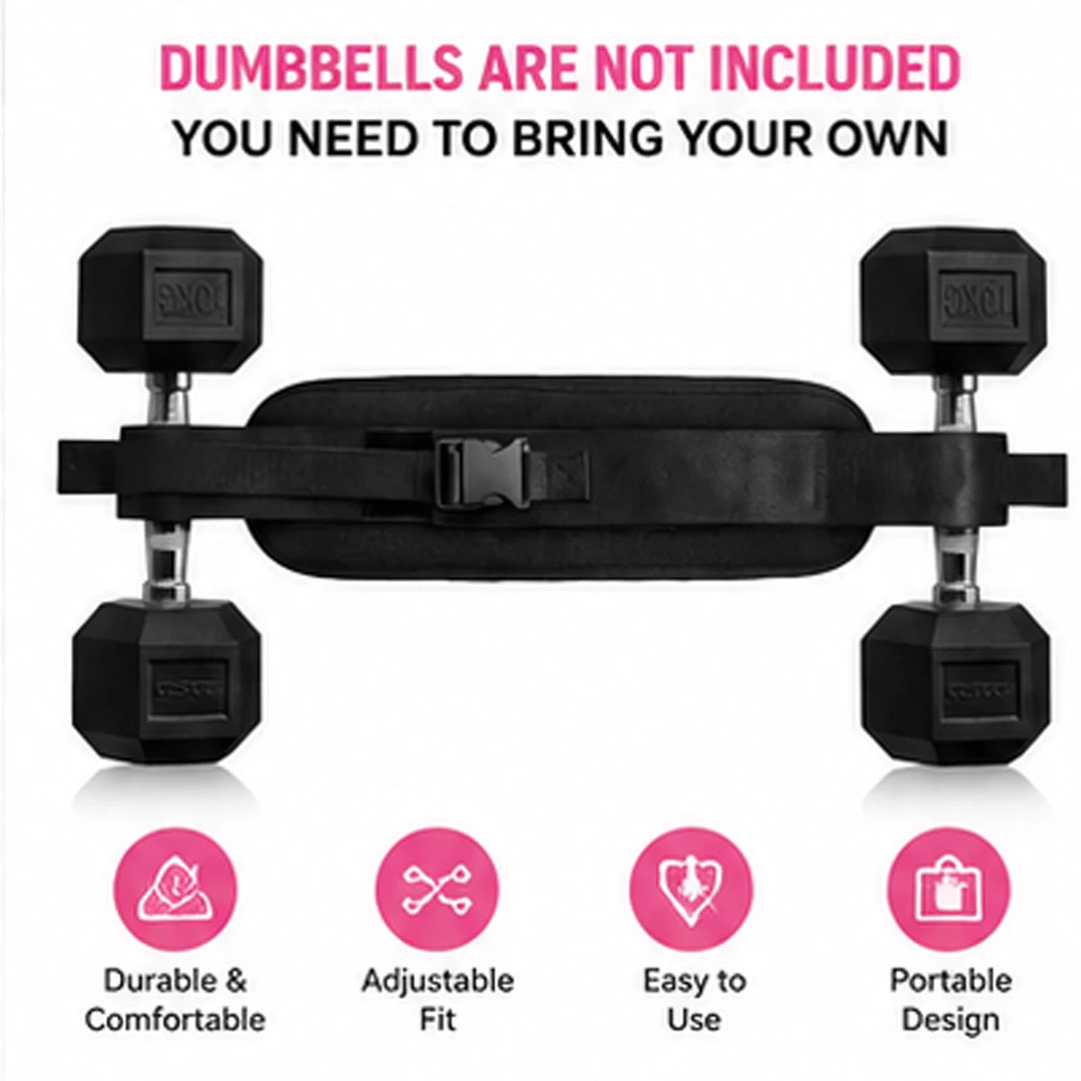 Padded Hip Thrust Belt — Adjustable Glute Workout Strap