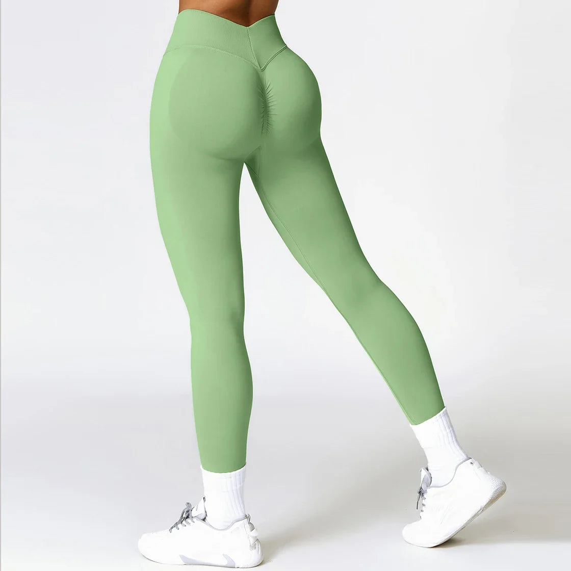 Women's V-Back Seamless Leggings — Gym & Yoga Tights