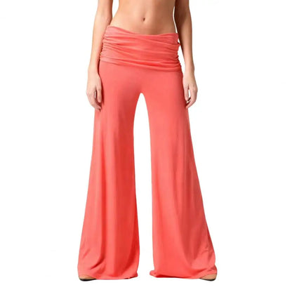 High-Waist Wide Leg Yoga Pants — Pleated Loose Fit Loungewear