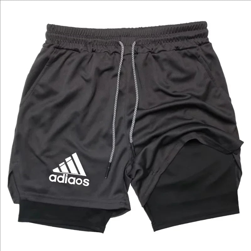 Men's 2-in-1 Compression Shorts — Mesh Gym & Running Shorts