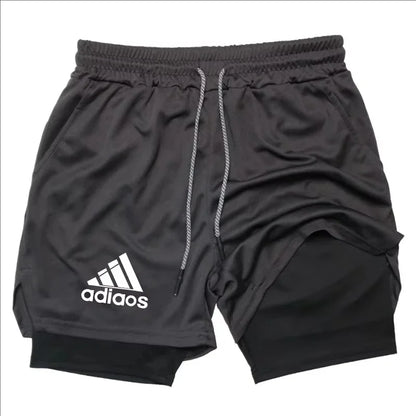Men's 2-in-1 Compression Shorts — Mesh Gym & Running Shorts