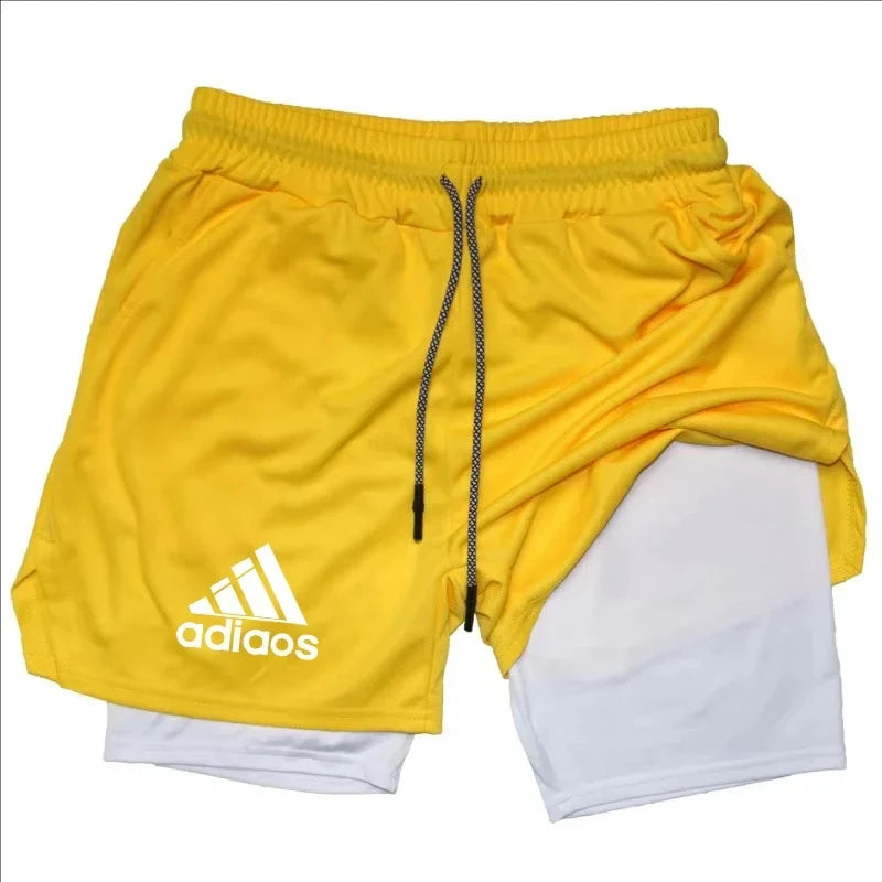 Men's 2-in-1 Compression Shorts — Mesh Gym & Running Shorts