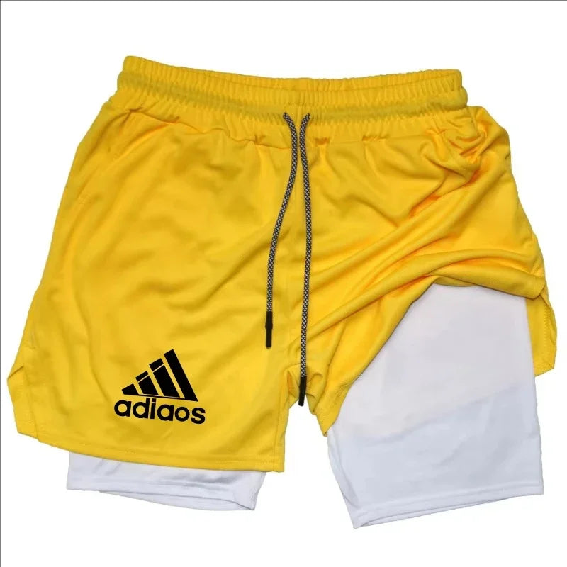 Men's 2-in-1 Compression Shorts — Mesh Gym & Running Shorts