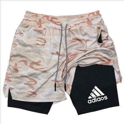 Men's 2-in-1 Compression Shorts — Mesh Gym & Running Shorts