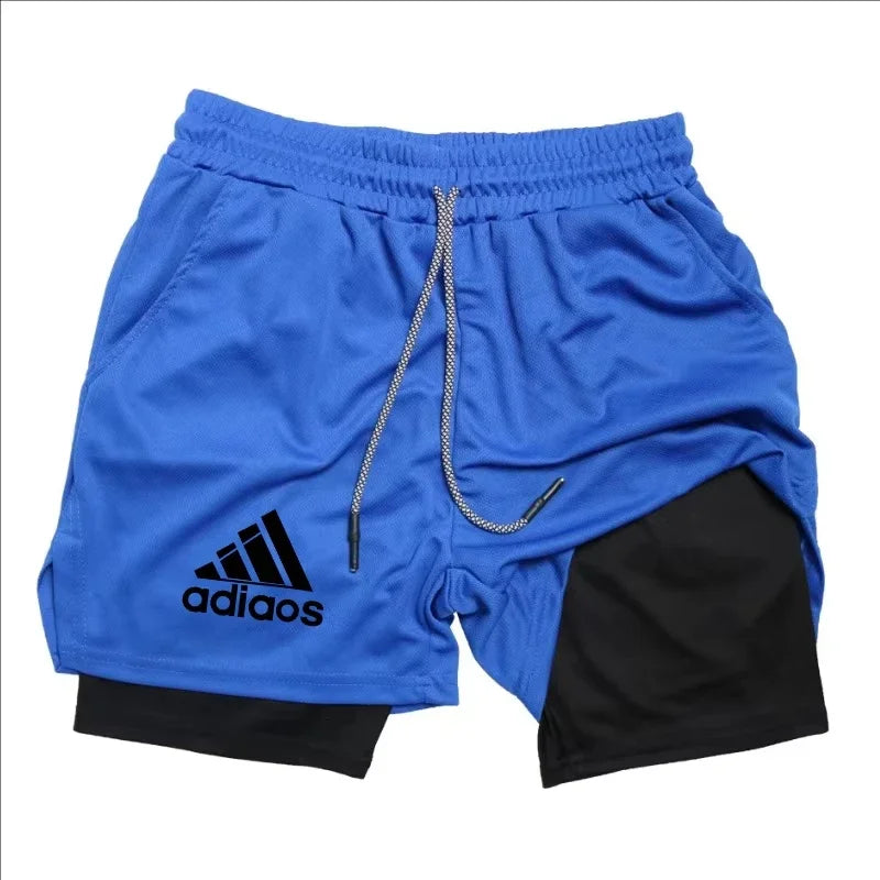 Men's 2-in-1 Compression Shorts — Mesh Gym & Running Shorts