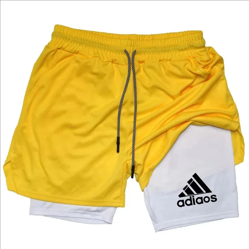 Men's 2-in-1 Compression Shorts — Mesh Gym & Running Shorts