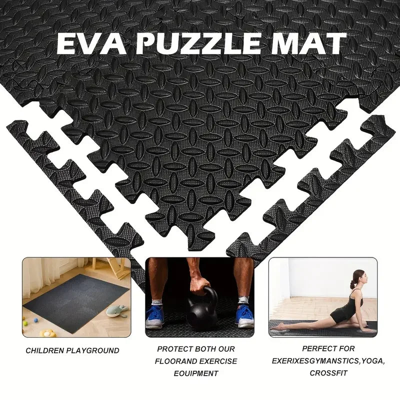 Foam Interlocking Floor Mat Tiles — Non-Slip Gym & Yoga Flooring