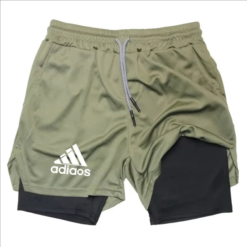 Men's 2-in-1 Compression Shorts — Mesh Gym & Running Shorts