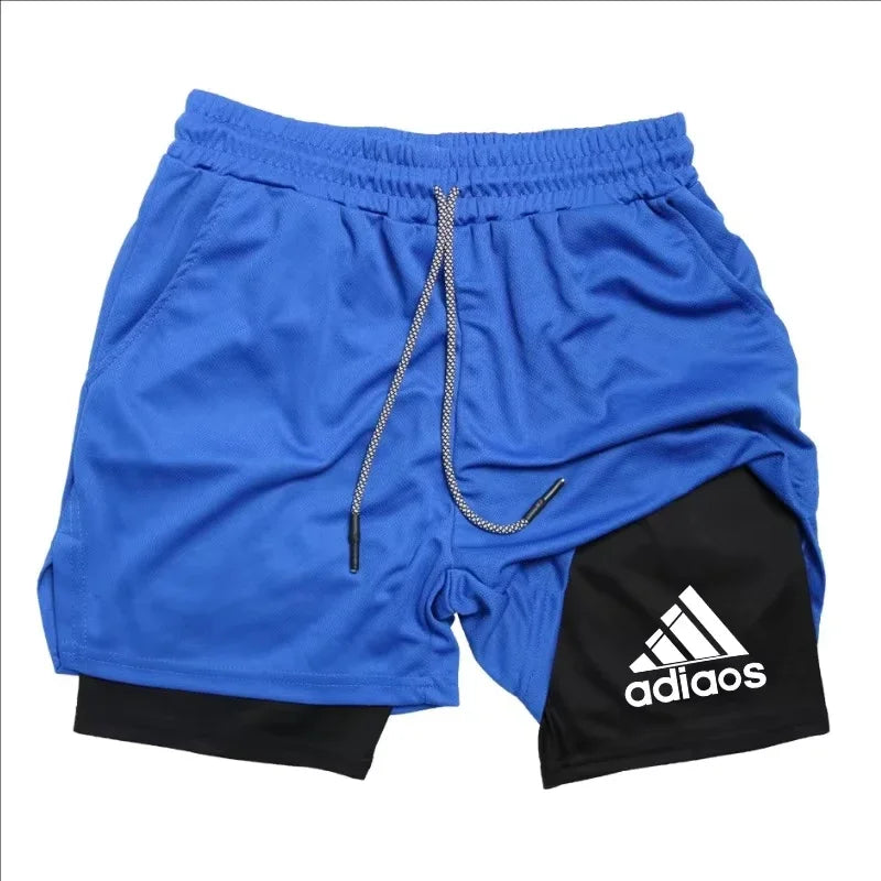 Men's 2-in-1 Compression Shorts — Mesh Gym & Running Shorts