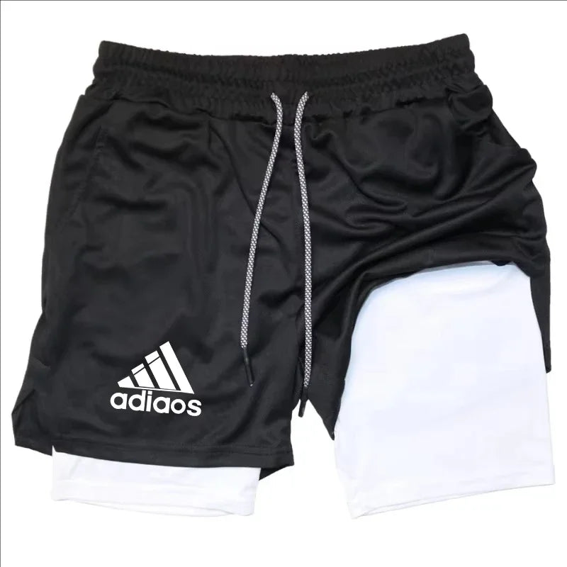Men's 2-in-1 Compression Shorts — Mesh Gym & Running Shorts