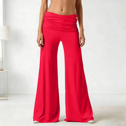 High-Waist Wide Leg Yoga Pants — Pleated Loose Fit Loungewear